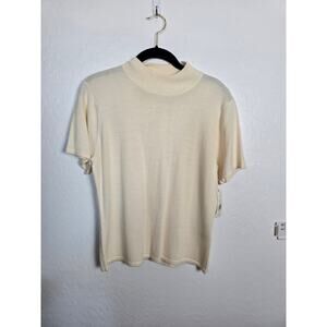Tahari new with tag sweater blouse size 14 30% wool cream color